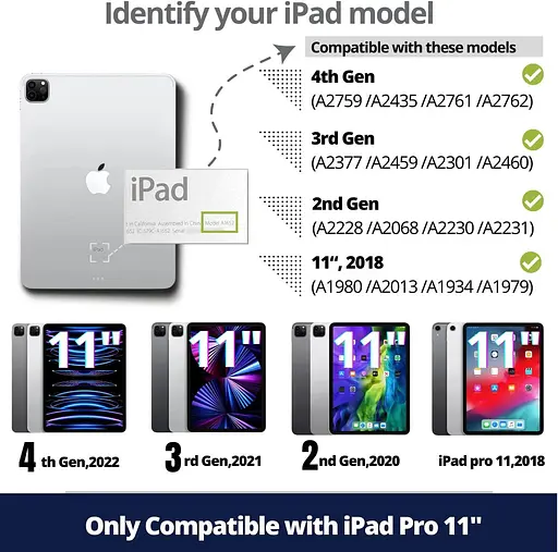 Чохол WIWU з клавіатурою для iPad Pro 11" з інтелектуальною клавіатурою, Bluetooth, магнітний, знімний, бездротова клавіатура - фото 5