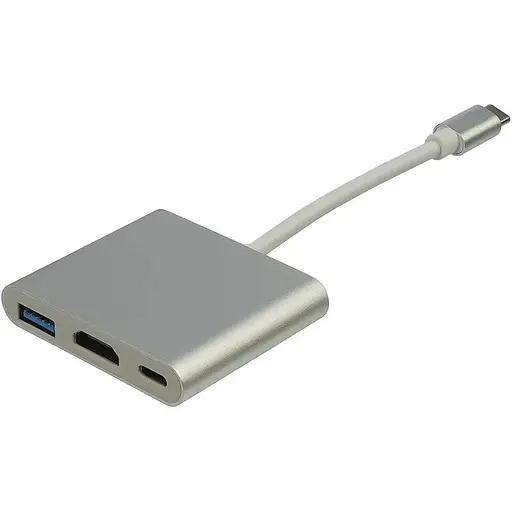 Мульти адаптер хаб Type-CHDMI + USB3.0 + Type-C белый