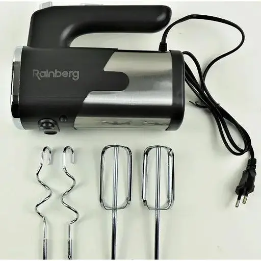 Міксер кухонний ручний Rainberg RB-2215 5 режимів 600 Вт з насадками для замішування крутого тіста Чорний - фото 4