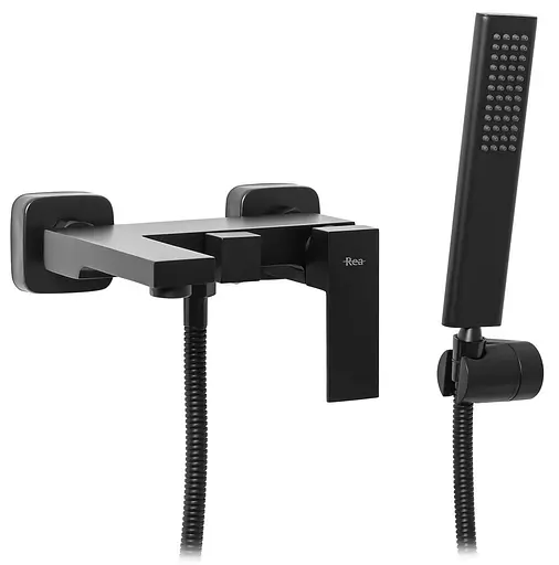 Смеситель для ванны и душа Rea Fenix черный настенный REA-B3310 Черный - фото 1