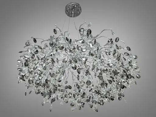Дизайнерская хрустальная люстра в гостиную, 10 ламп, хром. - фото 2