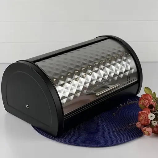 Хлебница Edenberg EB-151 из нержавеющей стали с откидной крышкой  - фото 5