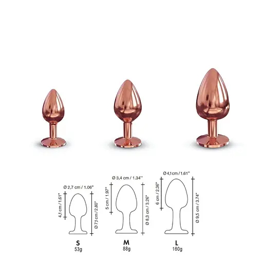 Анальна пробка з кристалом Dorcel Diamond Plug L 9.5 см (бронзовий) - фото 7