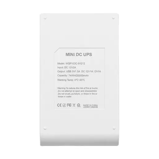 Джерело безперебійного живлення Mini UPS WGP UPS103C 20000mAh 5V/12V/12V, Li-ion 4*5Ah, для роутера та оптичного терміналу (42-00253) - фото 5