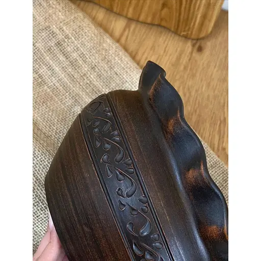 Макітра хвиля з кришкою 2.5 літра керамічна (глиняна) різьблений декор - фото 6