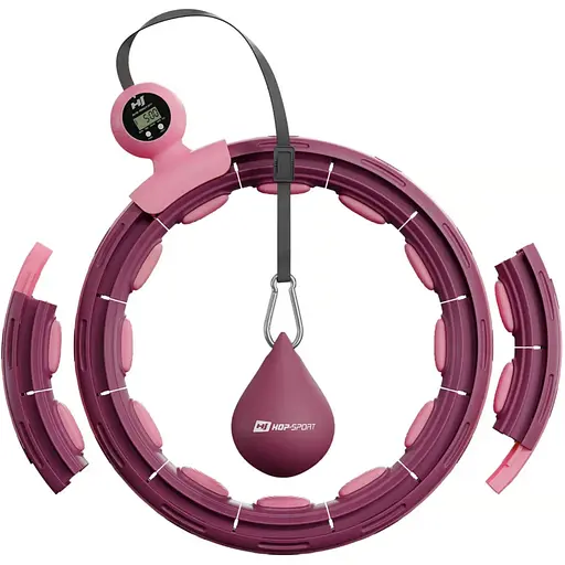 Хулахуп Hop-Sport HS-C113HH масажний з обважнювачем та лічильником рожевий - фото 2