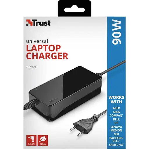 Блок живлення для ноутбука Trust Primo 90W-19V Universal Laptop BLACK (22142_TRUST) - фото 5