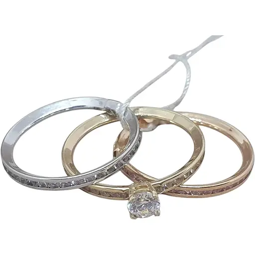 Золотое кольцо Столичная Ювелирная Фабрика 3 в 1 с фианитами. 154488 18