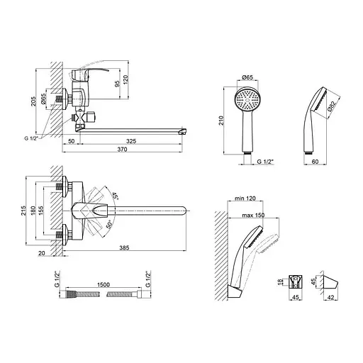 Смеситель для ванны Lidz (CRM) 41 86 005C-2 - фото 6
