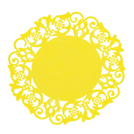 Підставка мереживна силіконова під гаряче килимок для чашки банки 15 см (комплект з 2 шт.), Kitchen Master Жовтий 85115 - фото 3