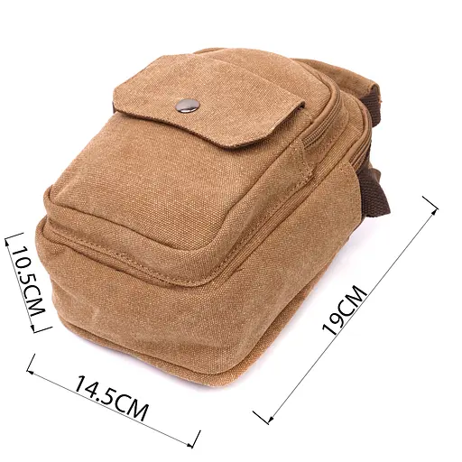 Практична невелика чоловіча сумка із щільного текстилю Vintage 14,5х19х10,5 см sum0028943 - фото 3