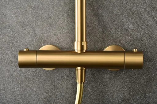 Душова система з термостатом Imex Monza Turn Clean PVD матове золото BTM039/OC, Золотий - фото 3