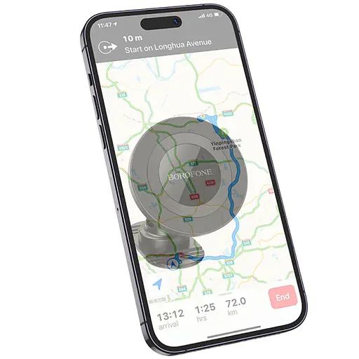 Автотримач Borofone BH91 Ring magnetic (center console) Black - фото 4