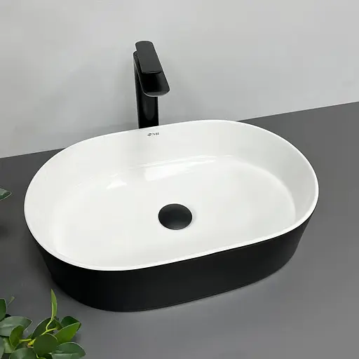 Умивальник VBI Verona 50 black white накладний VBI-011309, Чорний - фото 1