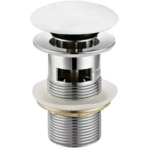 Клапан донний Pop-up, латунь, білий глянець, 1 1/4, з переливом Imprese BWF000000740, Білий - фото 1