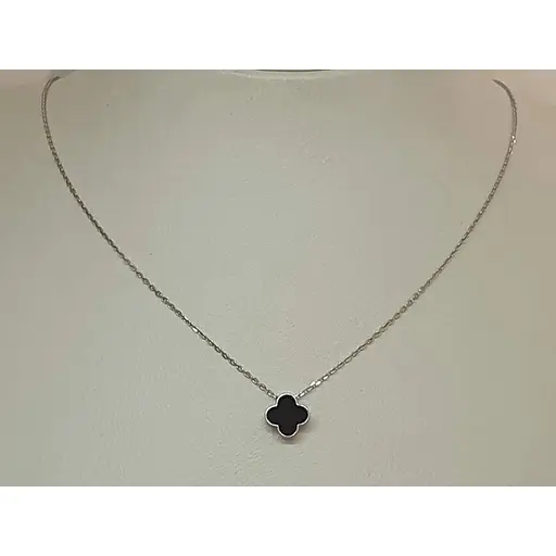 Золотое колье Платон Клевер с фианитом. 3Н104/67Б 40 - фото 2