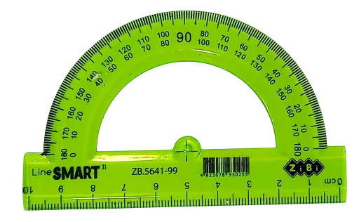 Транспортир 100 мм, тонированный, SMART Line ZB.5641-99 ZiBi (4823078930255) салатовый - фото 1