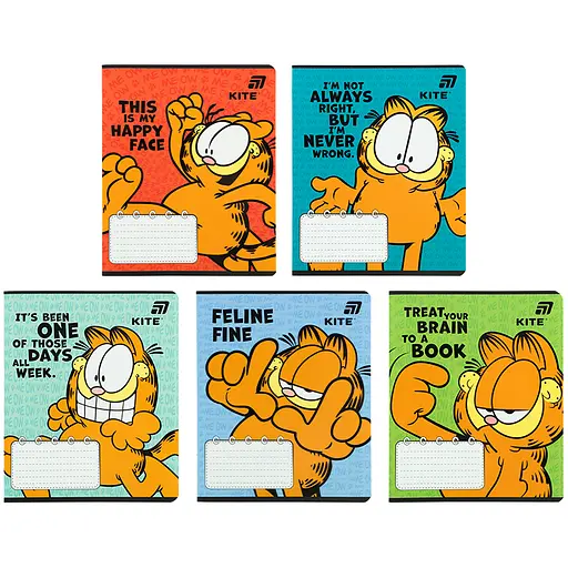 Набор тетрадей Kite Garfield 20 шт. 18 листов в линию (GF26-237) - фото 1