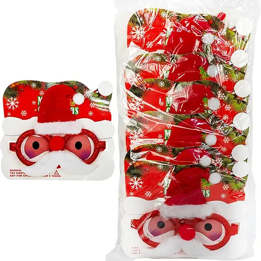 Окуляри новорічні 2523 "Вусатий Санта", на аркуші - фото 2