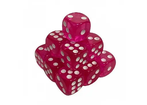 Настольная игра Games 7 Days Кубик D6 прозрачный с точками (розовый) , 1 шт. (g7dtransd6dotspink)