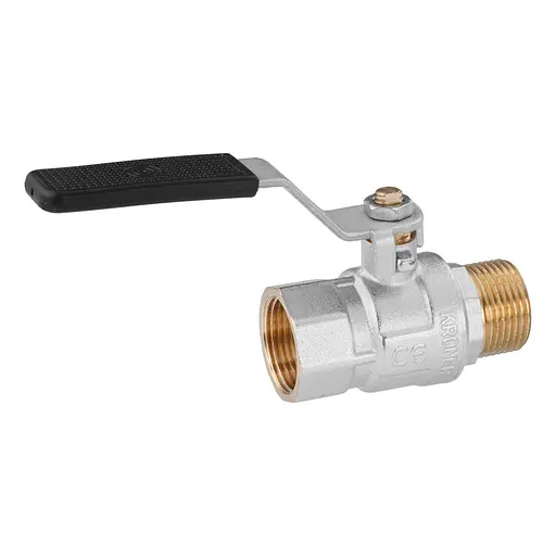 Кран кульовий Kroner 3/4" ВЗ PN40 ручка, нікельований (CV033217) - фото 2