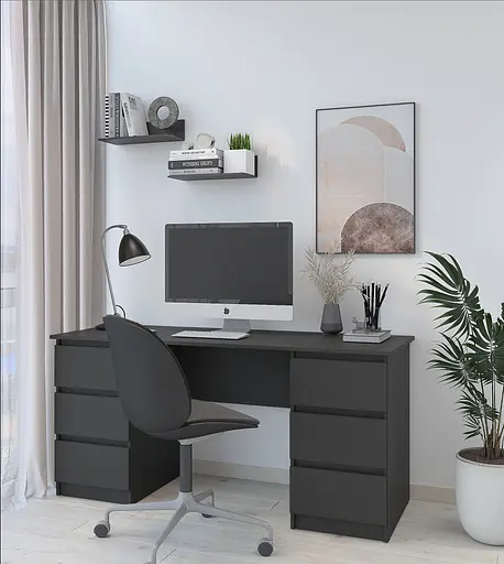 Письменный стол MebelStar Нео СК-6 160x60x75,5 см Антрацит (MBS-1007)