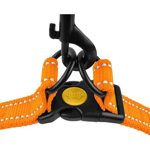 Шлея для собак  Barksi Active світловідбивна (обхват грудей 45-56 см ширина 2 см) помаранчева - фото 4