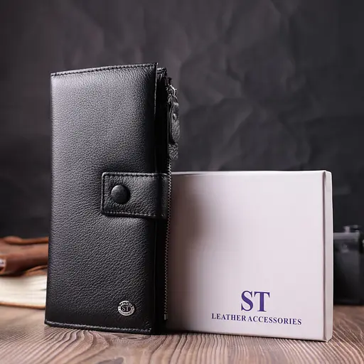 Кожаный женский кошелек ST Leather 9.5х19х2.5 см acs0028466 - фото 9