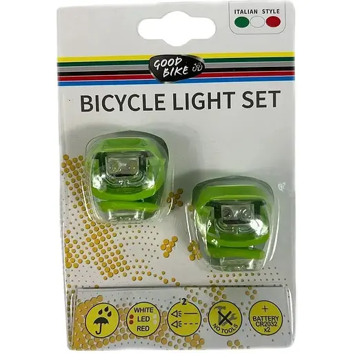Ліхтар блимавка комплект Good Bike Silicon LED в силіконовому корпусі 2 шт. зелені (92325Green-IS) - фото 4