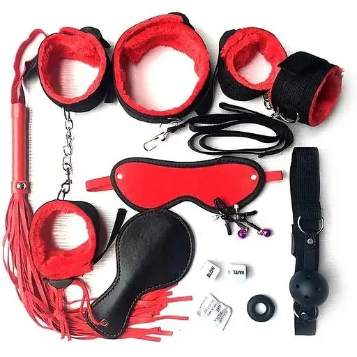 Комплект для BDSM ігор на 10 предметів One Size червоний