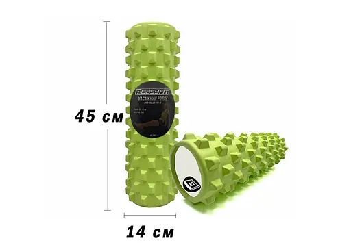 Массажный ролик EasyFit Grid Roller PRO 45 см Салатовый (EF-2029-GN) - фото 3