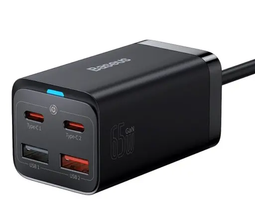 Сетевое зарядное устройство для Baseus GaN3 Pro Desktop Fast Charger 2C + 2U 65W EU Черный - фото 1