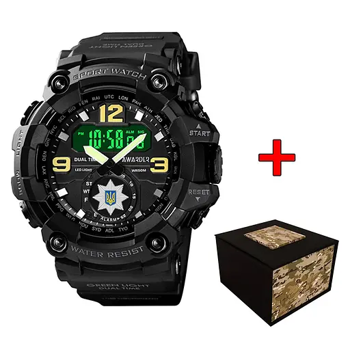 Наручные часы мужские 004BKTPO Поліція Чорные + Коробка. Awarder acs0031896