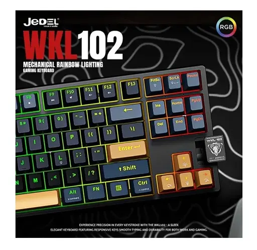Клавіатура ігрова механічна бездротова JEDEL WKL102 Tri-Mode Hot-Swap Swich Black - фото 5