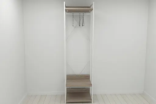 Шафа Гардероб Уні секція 1 серії Конект Ferrum-decor 220x60x50см Білий метал ДСП Дуб Сонома Трюфель 32 мм (FRD-104510)