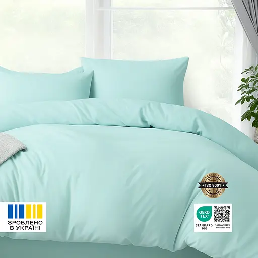 Комплект постільної білизни Ideia Tropical Dream євро (8-36081_м'ята) - фото 2