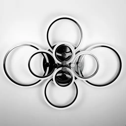 Світлодіодна люстра Senta на 8 кілець в чорному корпусі Line.F A 2374/8 RGB BK - фото 1