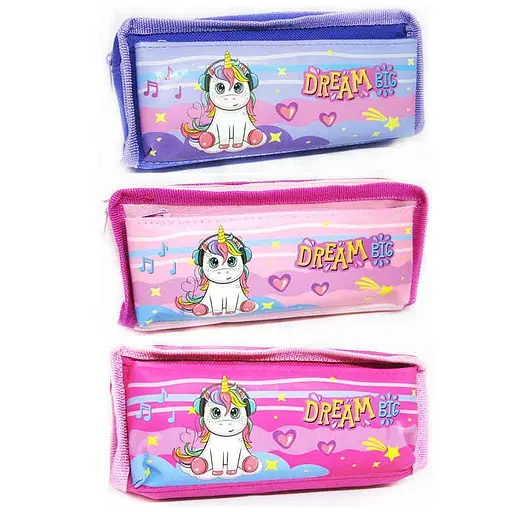 Пенал-косметичка на 2 молнии, Единорог (в ассортименте) - фото 2