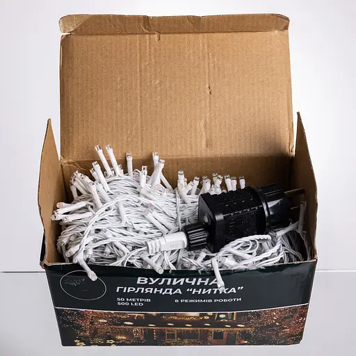 Новорічна гірлянда вулична Різдвяна фея GarlandoPro 50 м 500 LED білий провід Мультиколор CF500L50MWML - фото 6