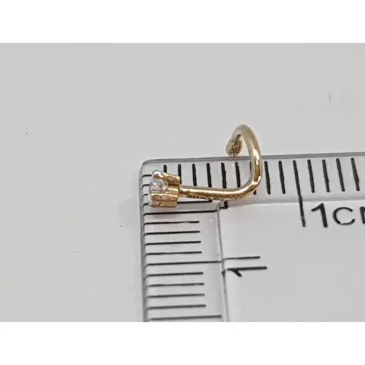 Золота сережка-пірсинг Favoritum в ніс з фіанітом. 311130 - фото 6