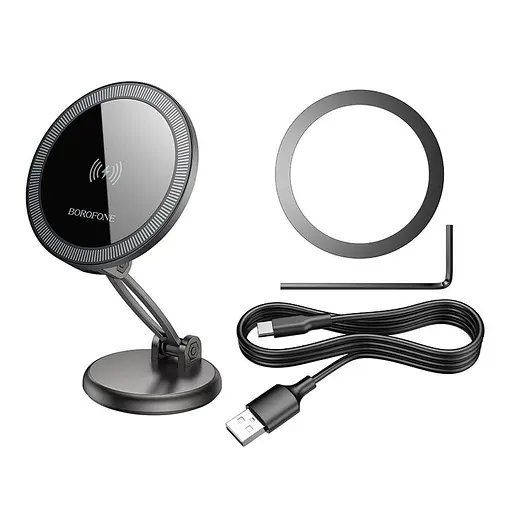Автотримач Borofone BH218 Magnetic Wireless 15W для смартфона - фото 6