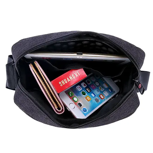 Міська сумка через плече Tigernu T-L5102 2л для планшета до 9.6'' Black Gray (17187) - фото 5