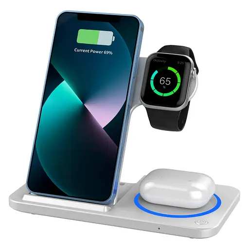 Бездротовий зарядний пристрій складаний WiWU Foldable 3 in 1 Wireless Charger Wi-W020 - фото 2