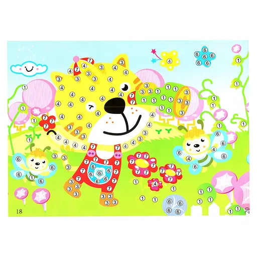 Дитяча мозаїка за номерами "Тигреня" Bambi 13-126-7 різнокольорові камінчики - фото 1