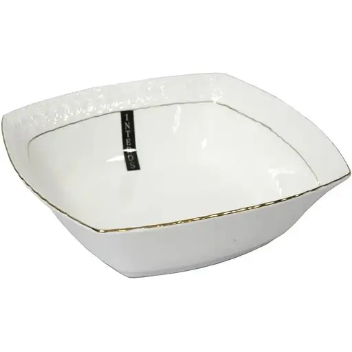 Салатник Interos Снежная Королева фарфоровый белый квадратный 17.5 см (011617-А)