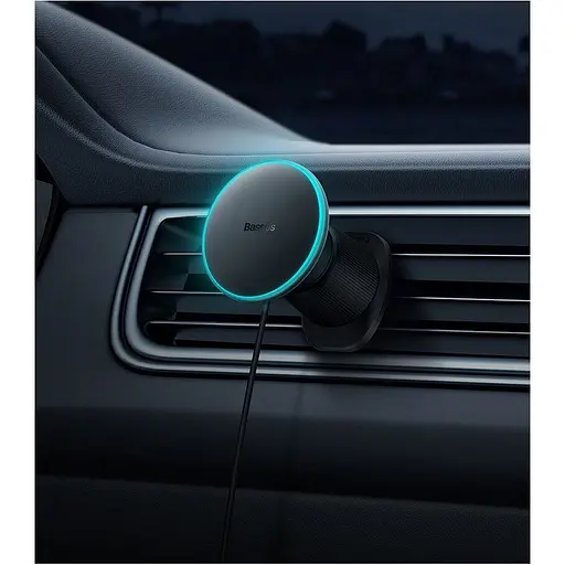 Автодержатель с беспроводной зарядкой Baseus CW01 Magnetic Wireless 15W Black (C40141001111-00) [143780] - фото 4