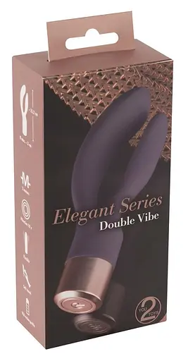 Вібратор-кролик Elegant Series Double Vibe 16 см фіолетовий - фото 7