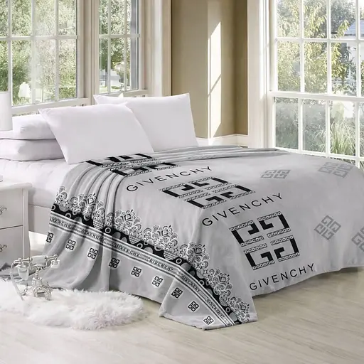 Елегантне велюрове покривало затишне М'яка оксамитова поверхня для дому Плед із мікрофібри Велофт Живанші 150х220 см - фото 1