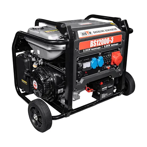 Генератор бензиновий трифазний 9 кВт Bison BS12000-3 (41-00409) - фото 3