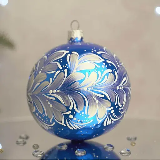 Ялинкова прикраса Санта Шоп Морозний візерунок скло (4820001154276) - фото 4